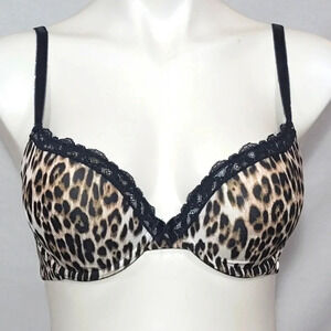 Scandale by Halle Berry Paris Push Up Underwire Bra 34C Animal Print New with Ta